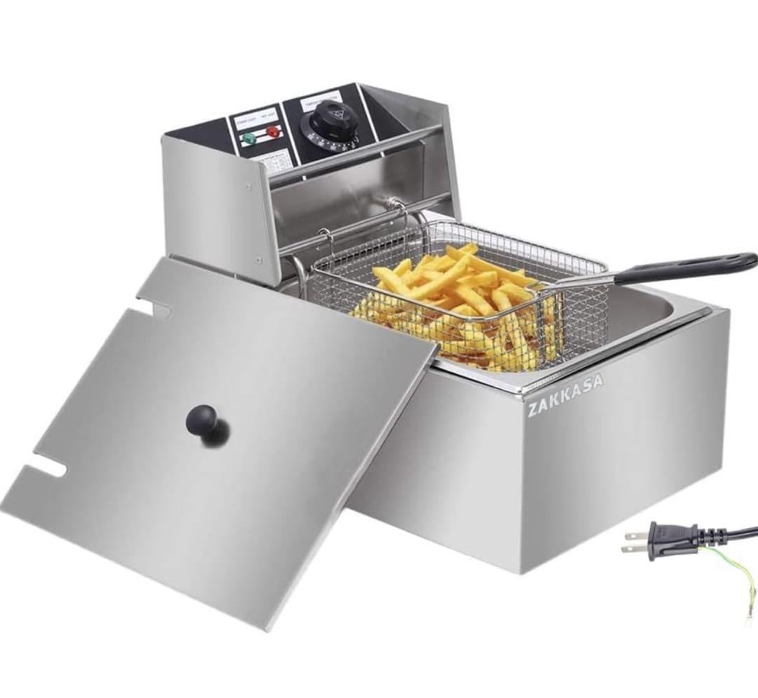 電気フライヤー 卓上フライヤー 揚げ物器 ミニフライヤー 温度調節 6L 揚げ物