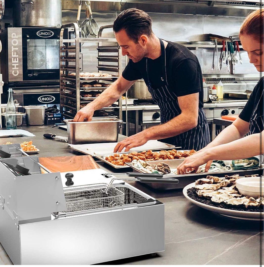 電気フライヤー 卓上フライヤー 揚げ物器 ミニフライヤー 温度調節 6L 揚げ物