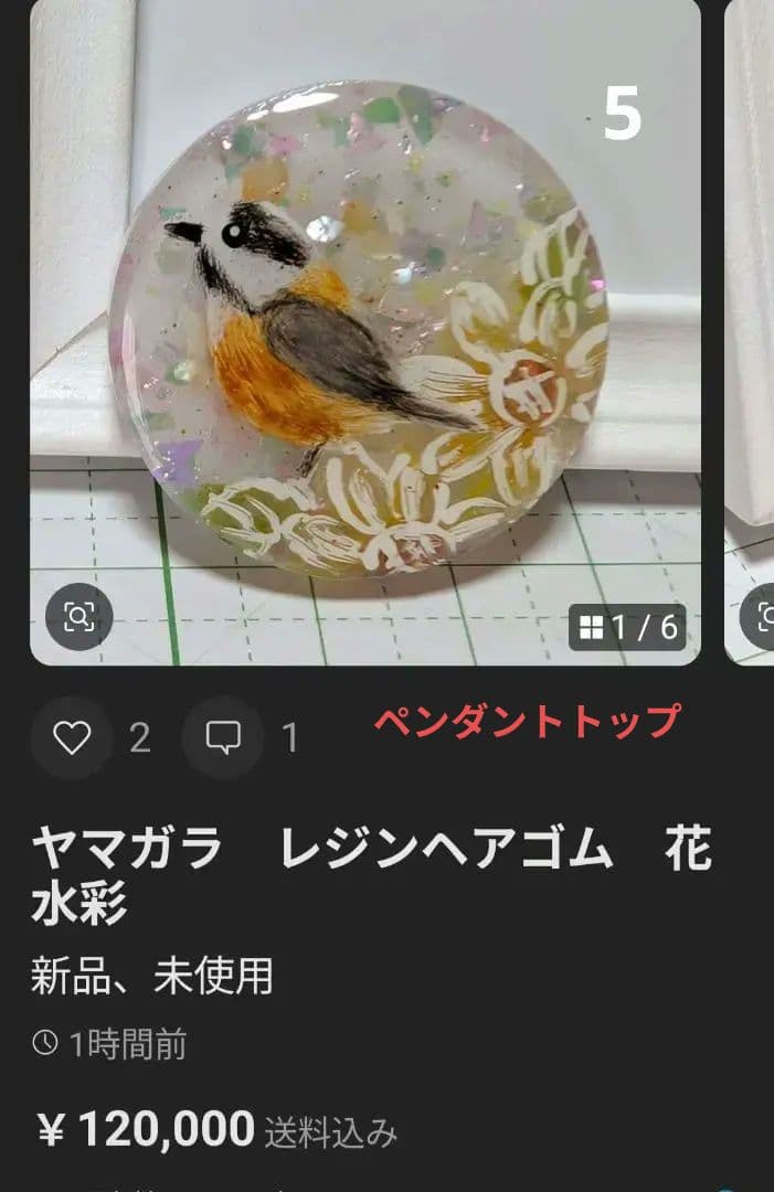 ゆきめい様　6.3 オニオオハシ　レジンヘアゴム　アジサイ