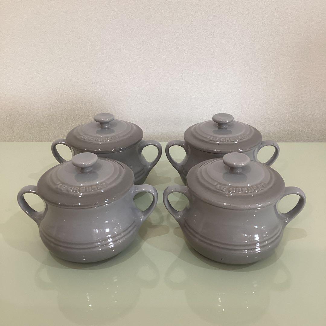 【新品】　Le Creuset スープボウル　4個セット　グレー