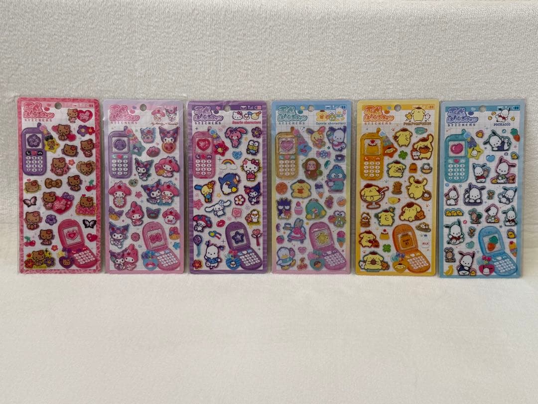 新品★平成はっぴーフォン★日焼けキティ×キャラクターズ×プリン×ポチャッコ