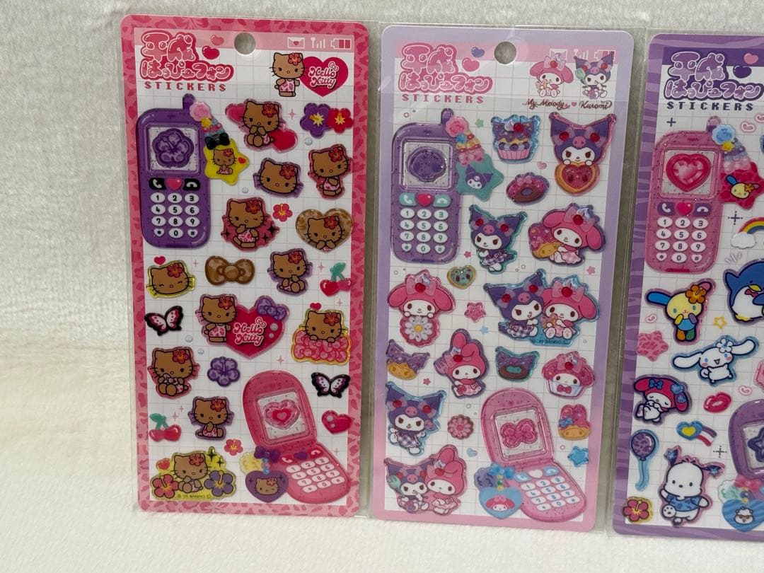 新品★平成はっぴーフォン★日焼けキティ×キャラクターズ×プリン×ポチャッコ