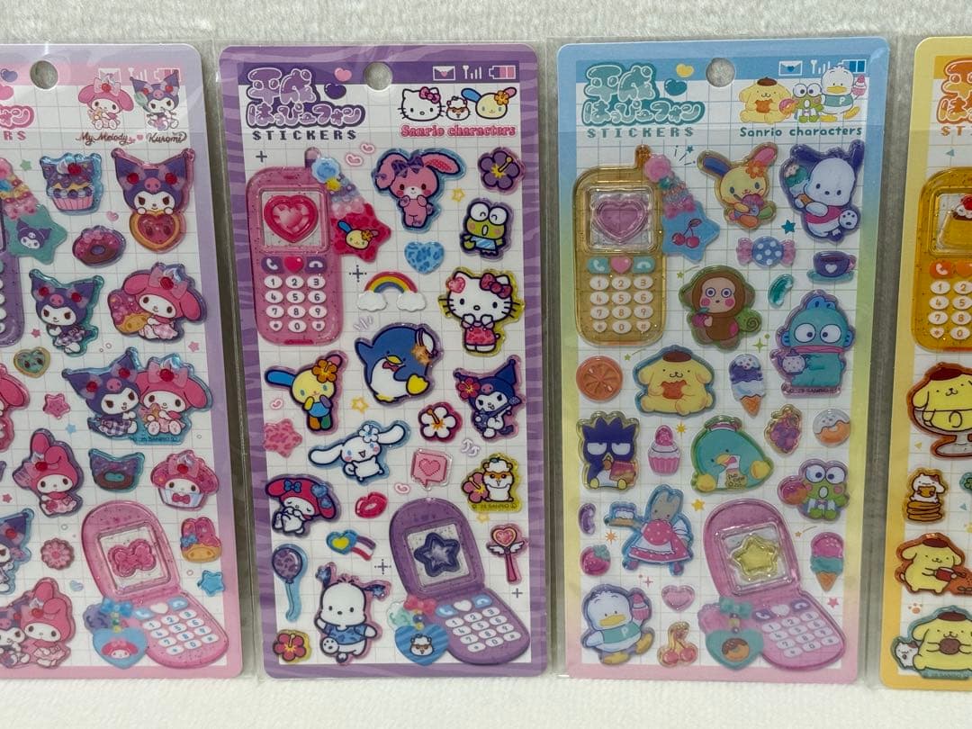 新品★平成はっぴーフォン★日焼けキティ×キャラクターズ×プリン×ポチャッコ