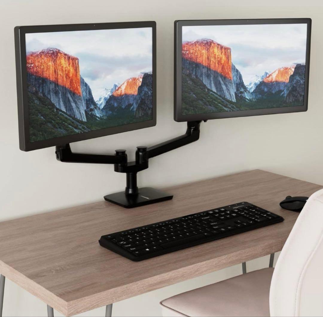 Amazonベーシック モニターアーム デュアル-ディスプレイタイプ 32インチ