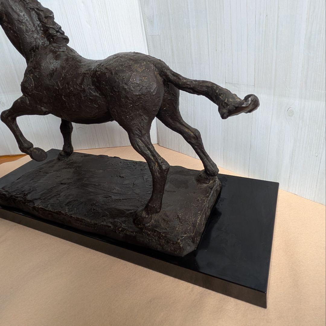 【友澤正彦】春風 馬 ブロンズ像 1977年 銅製 置物 彫刻 オブジェ