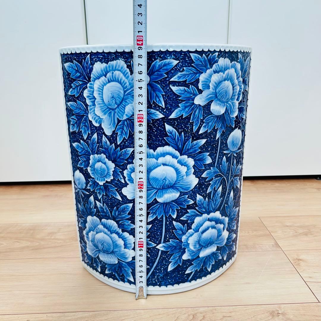 有田焼 コーナー用 花瓶 花器 傘立て 壺 大型 高さ47.5cm