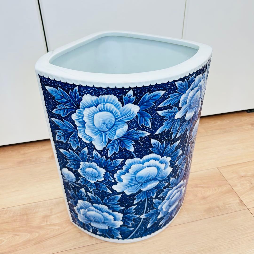 有田焼 コーナー用 花瓶 花器 傘立て 壺 大型 高さ47.5cm