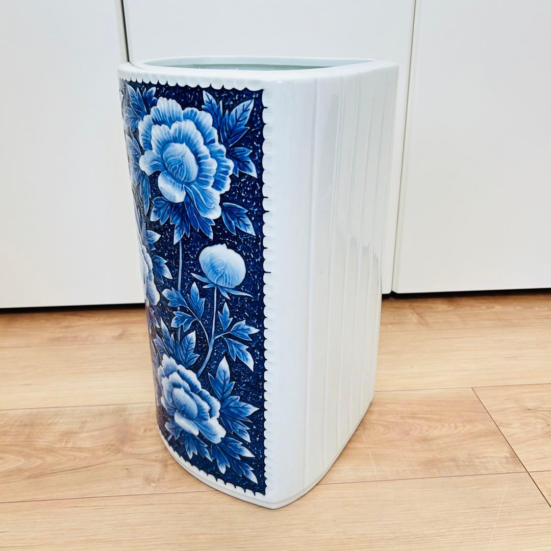 有田焼 コーナー用 花瓶 花器 傘立て 壺 大型 高さ47.5cm