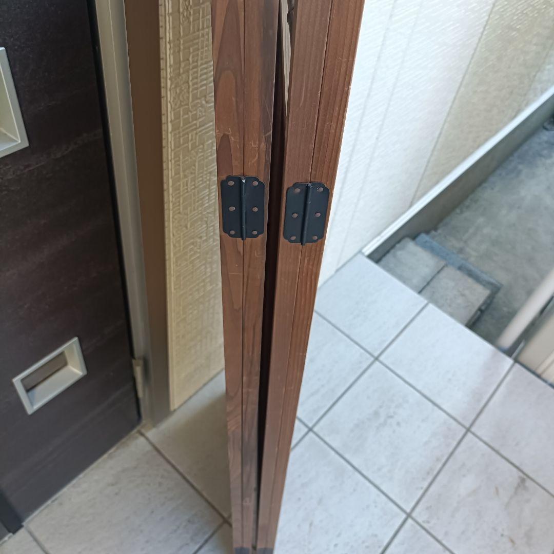 和風 衝立 4連 パーテーション 間仕切り 竹製 屏風 折りたたみ レトロ