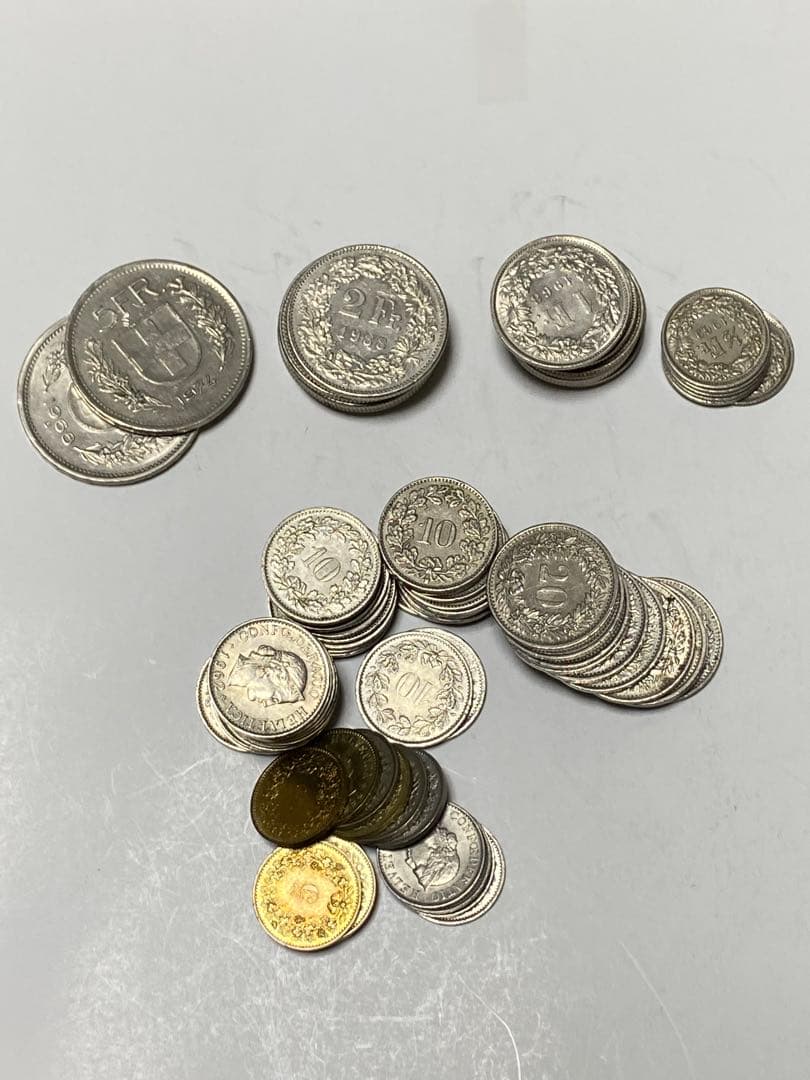 スイス　白銅貨　43.9フラン　世界　外国　通貨　現行貨幣