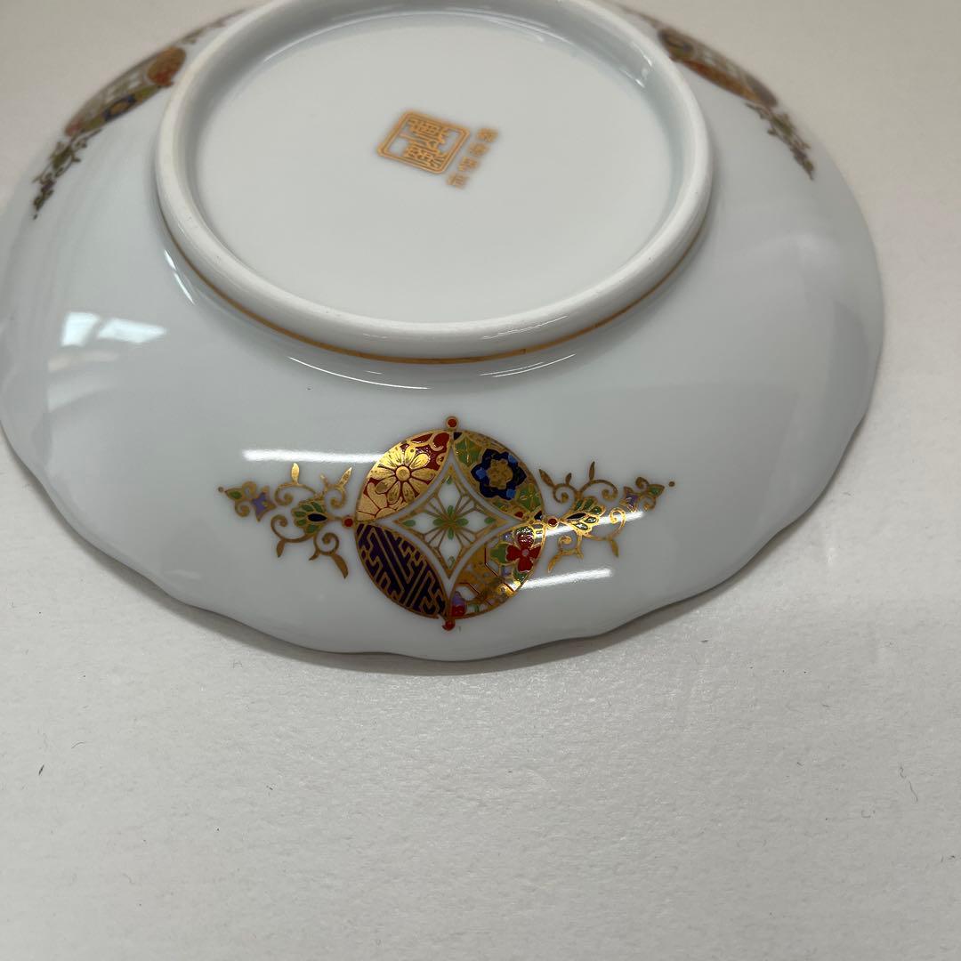 美濃焼 前畑陶器 庫山窯 金彩七宝紋 輪花取皿揃 5枚セット