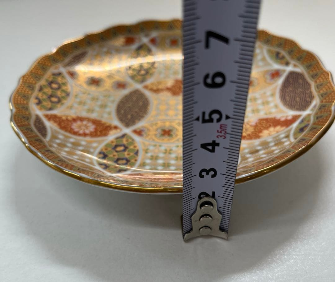 美濃焼 前畑陶器 庫山窯 金彩七宝紋 輪花取皿揃 5枚セット