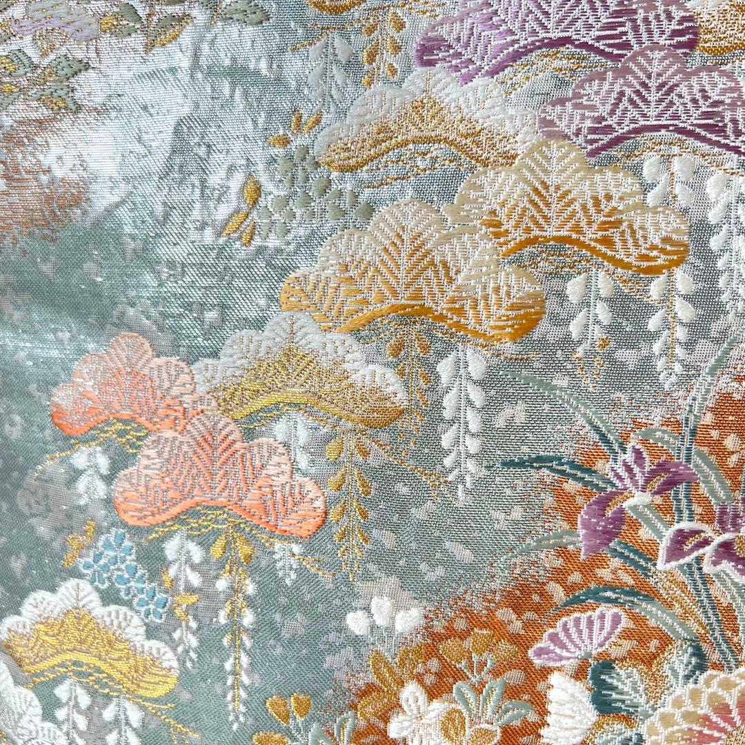 花景色 西陣織 A4対応 帯リメイクバッグ トートバッグ フォーマル 洋装にも