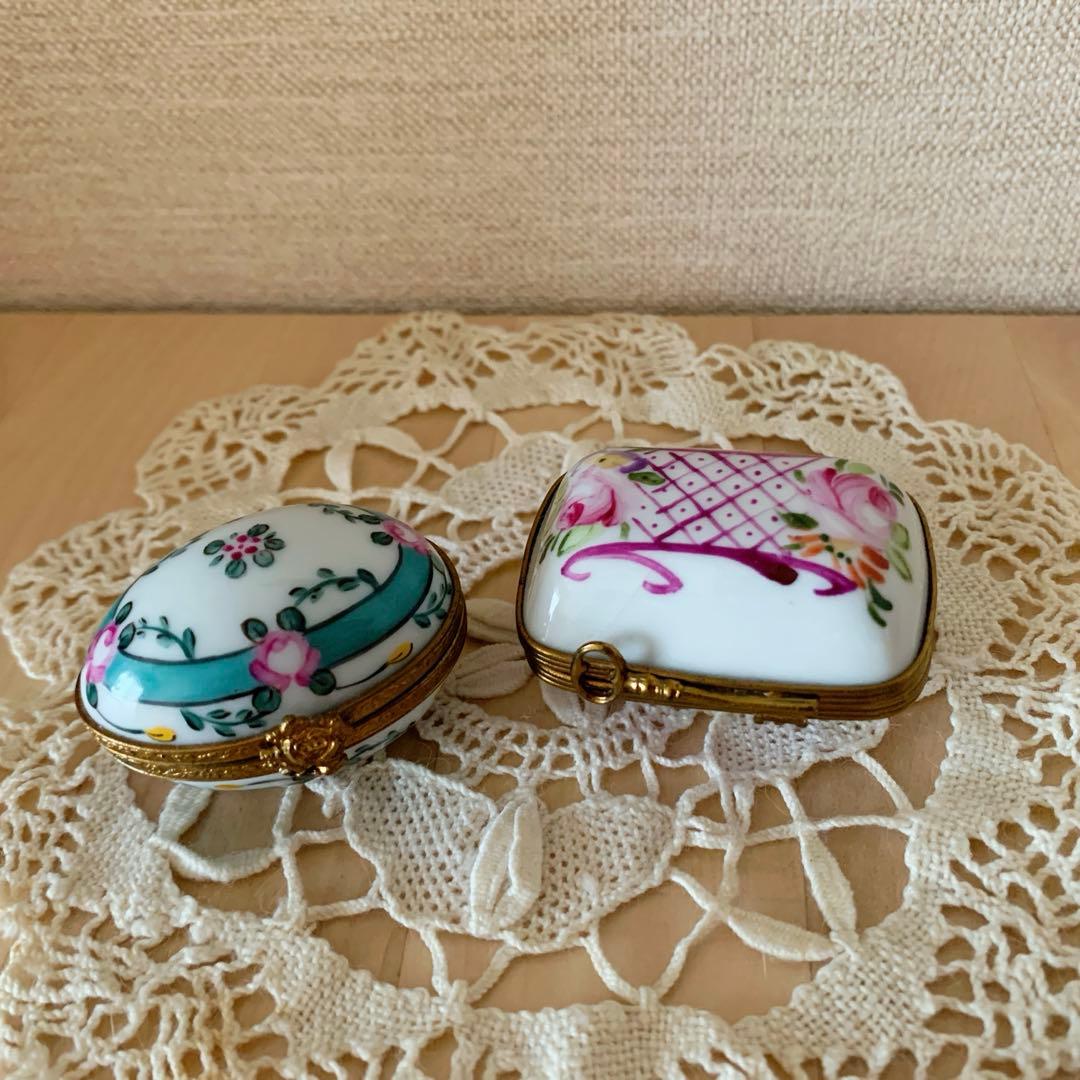 美品　リモージュ　ハンドペイント　小物入れ　ピルケース　セット販売