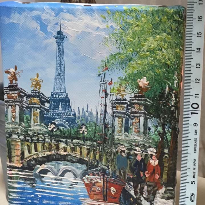 【値下げします】油絵☆フランス エッフェル塔