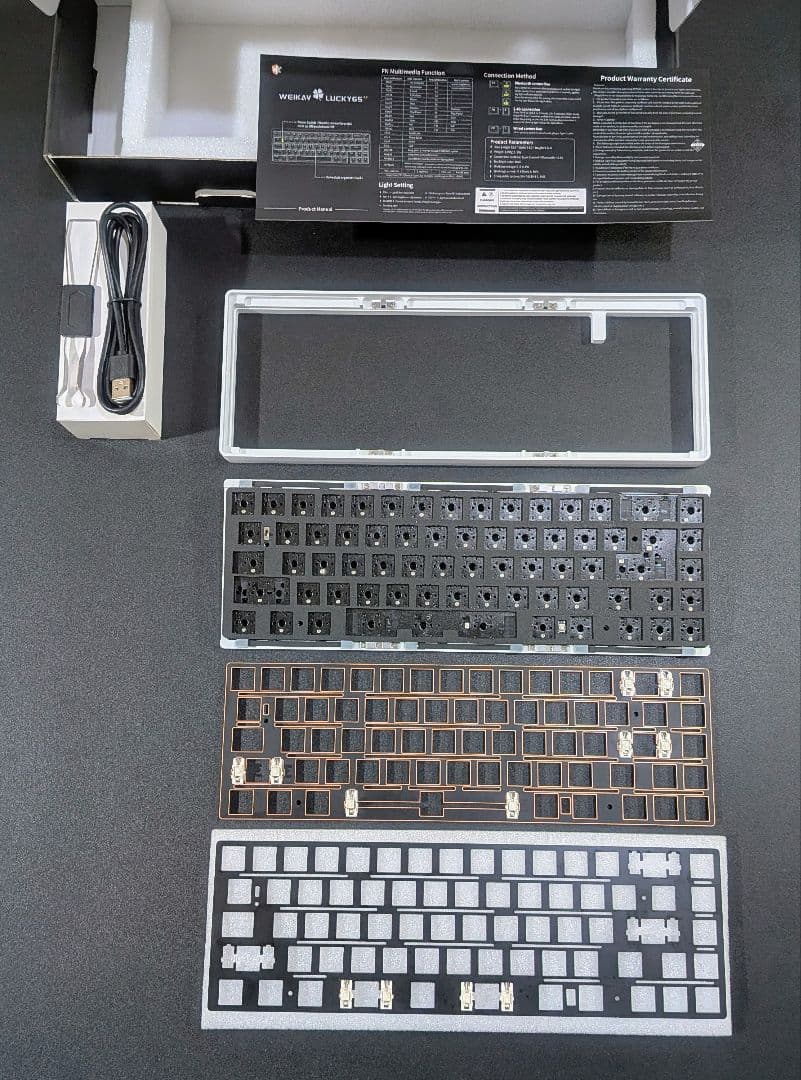 希少 Lucky65 V2（寒霧白）　GRAPHT キーキャップ他