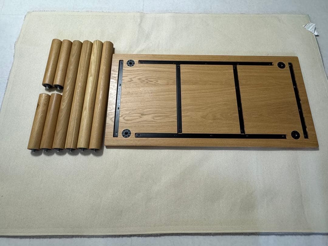 無印良品　木製テーブル 組み立て式　【脚4本組x2セット】　【ふわふわ】