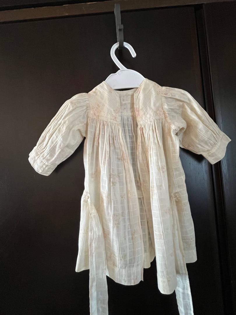 【アンティーク】エプロンドレス　ジュモードレス　アンティークビスクドールに