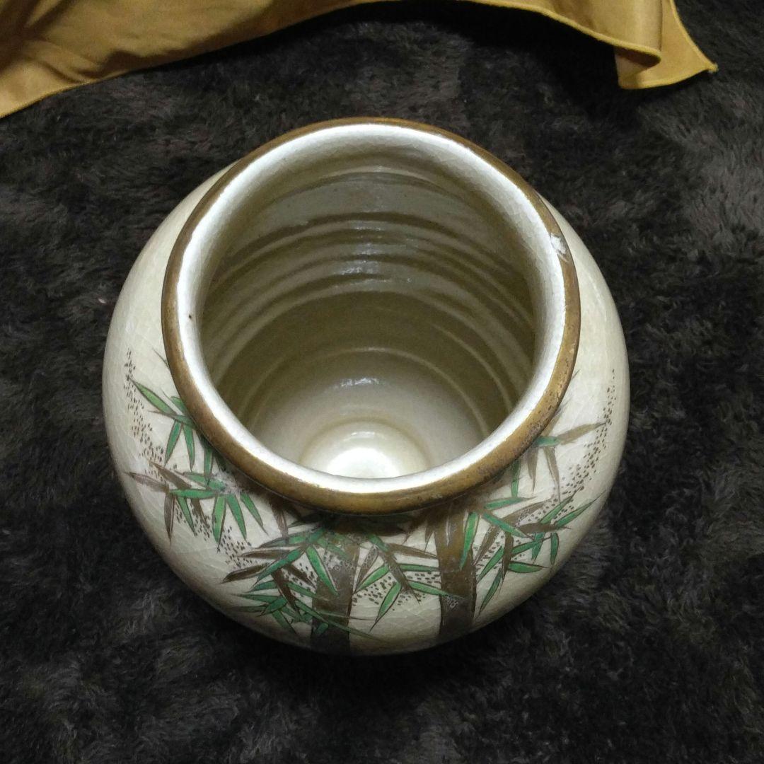 ヴィンテージ　レトロ　工芸　薩摩焼　白薩摩　玉陶山　壺　アート　置物　インテリア