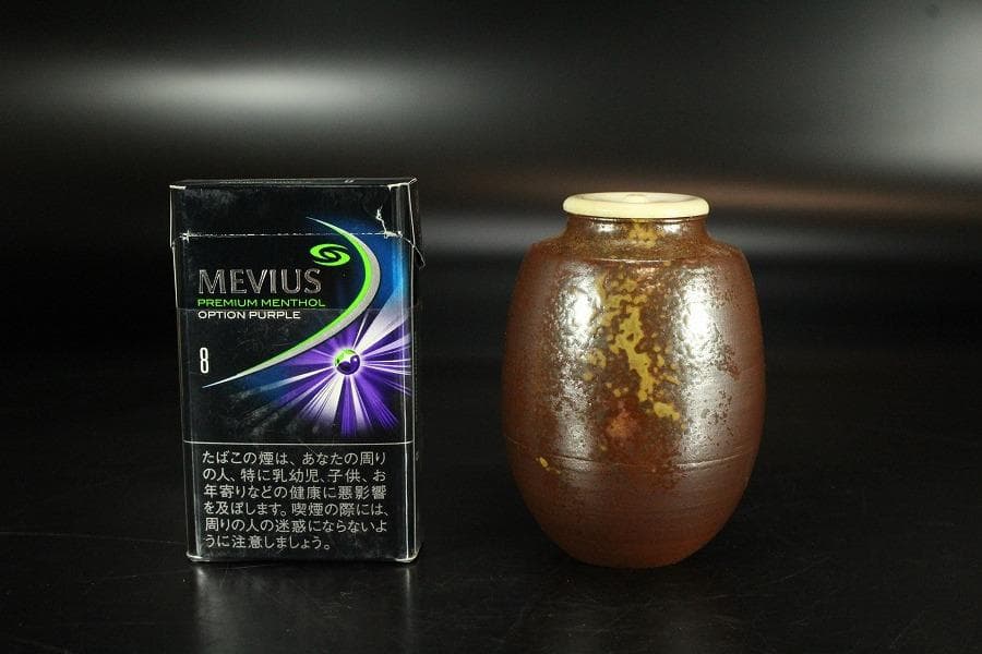 茶道具 備前 肩衝 茶入 共箱(K-LC665)