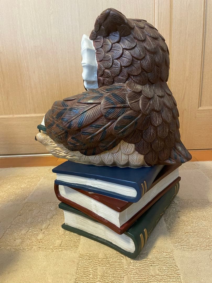 bigサイズ フィギュリン 読書フクロウ