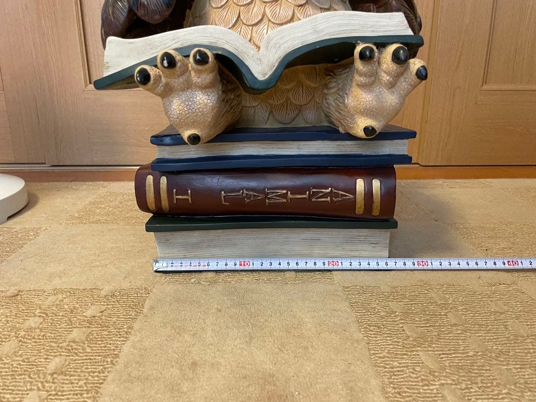 bigサイズ フィギュリン 読書フクロウ