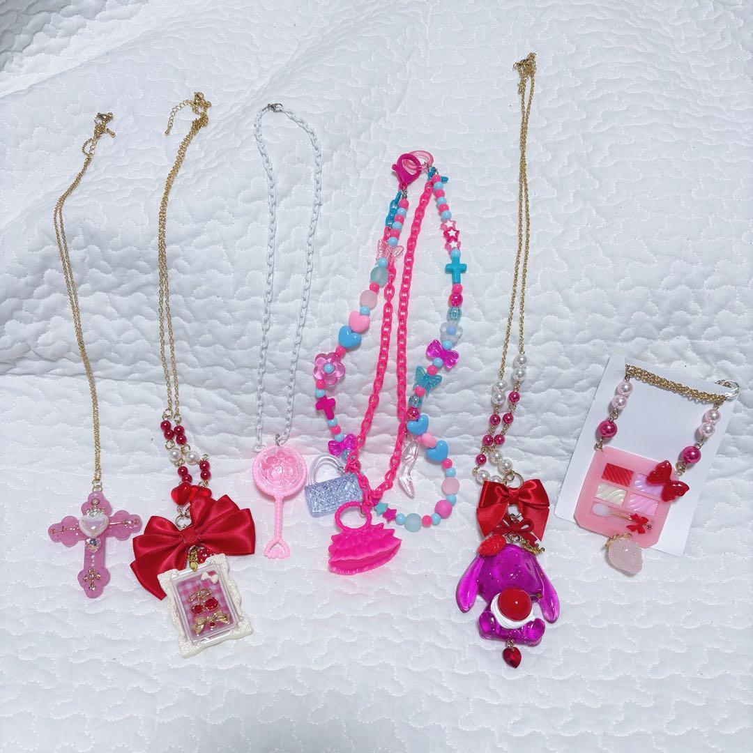 【28点セット売り】ピンク ハンドメイドアクセサリー ロリィタ 量産型 ガーリー