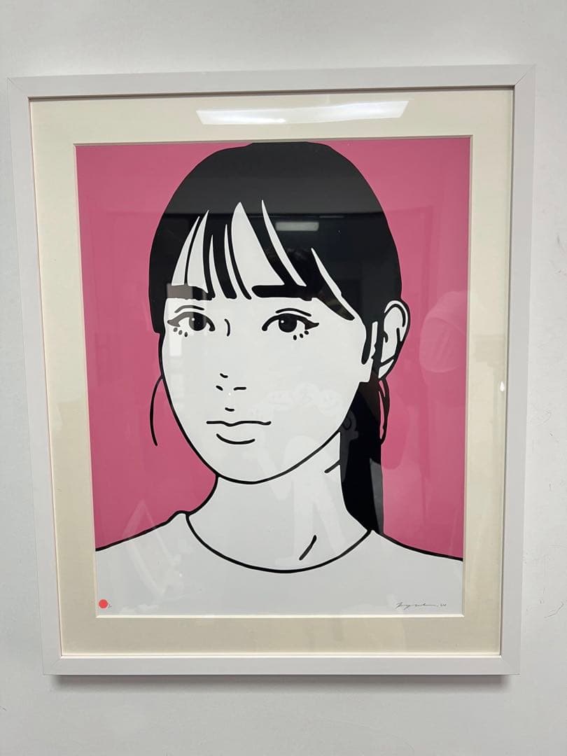 額装付き　KYNE シルクスクリーン UNTITLED　PINK