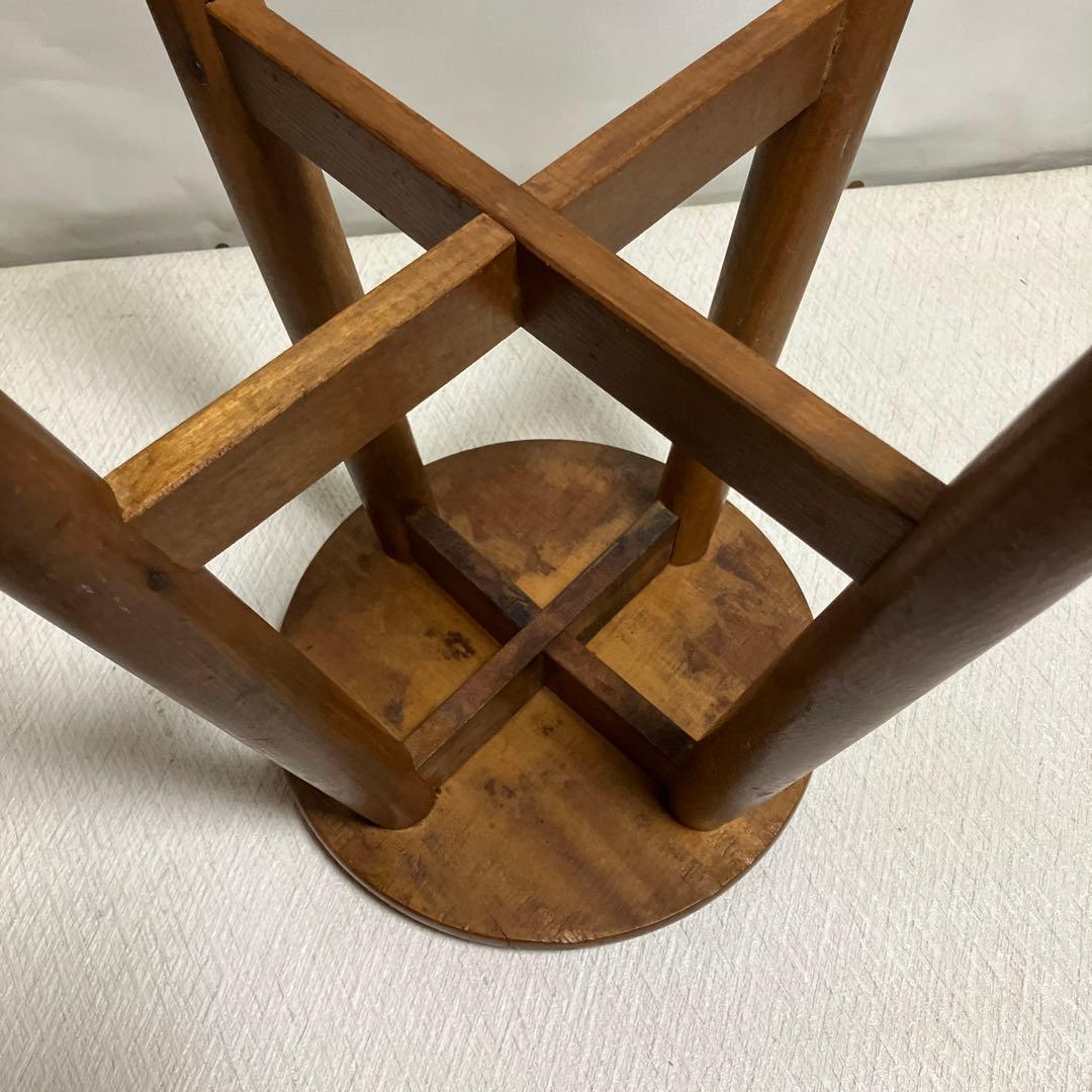 昭和レトロ木製丸椅子スツール