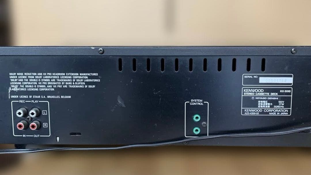 KENWOOD ステレオカセットデッキ KX-3510