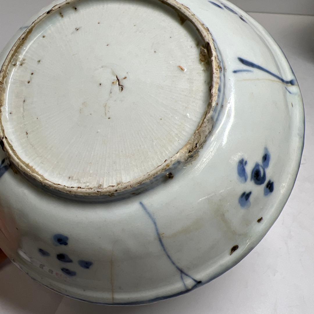 中国明末清朝時代　青草鉢、皿色々　口径約14~18㎝　東Y7-1030②トヒサ