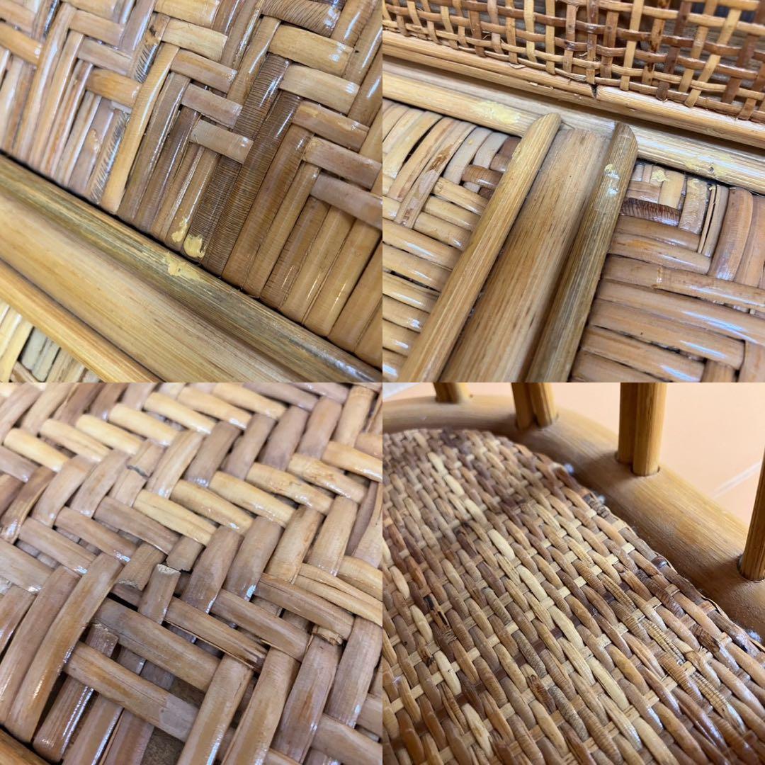 ラタン　籐　二人掛け　ソファ　レトロ　家具　インテリ