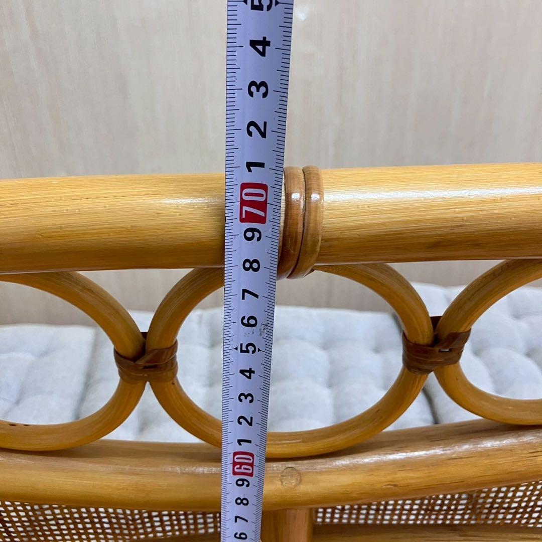 ラタン　籐　二人掛け　ソファ　レトロ　家具　インテリ