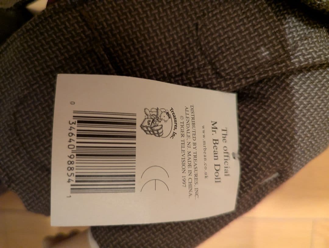 Mr,ビーンのぬいぐるみ人形 　ローワン・アトキンソン直筆サイン入り紙タグ付き