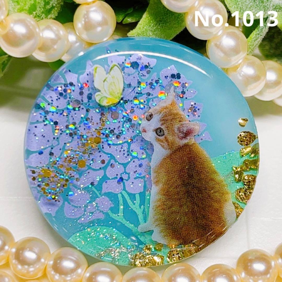 ひなた♡様お取置きレジンヘアゴム キラキラ紫陽花 猫ちゃん 蝶々No.1013