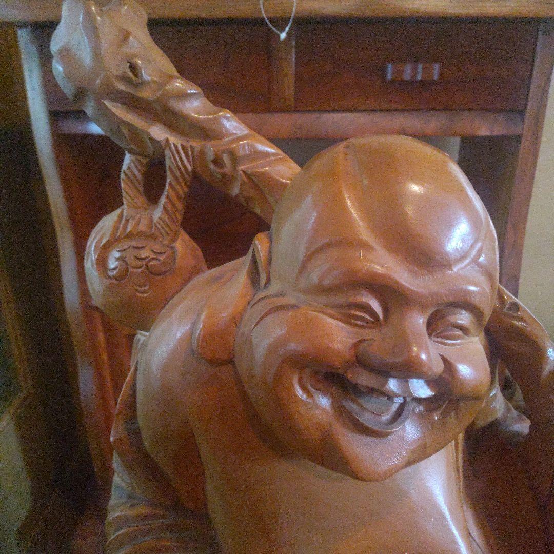 木彫 大黒天 置物 七福神 三木作 高さ約76cm 重量約12kg 補修箇所あり