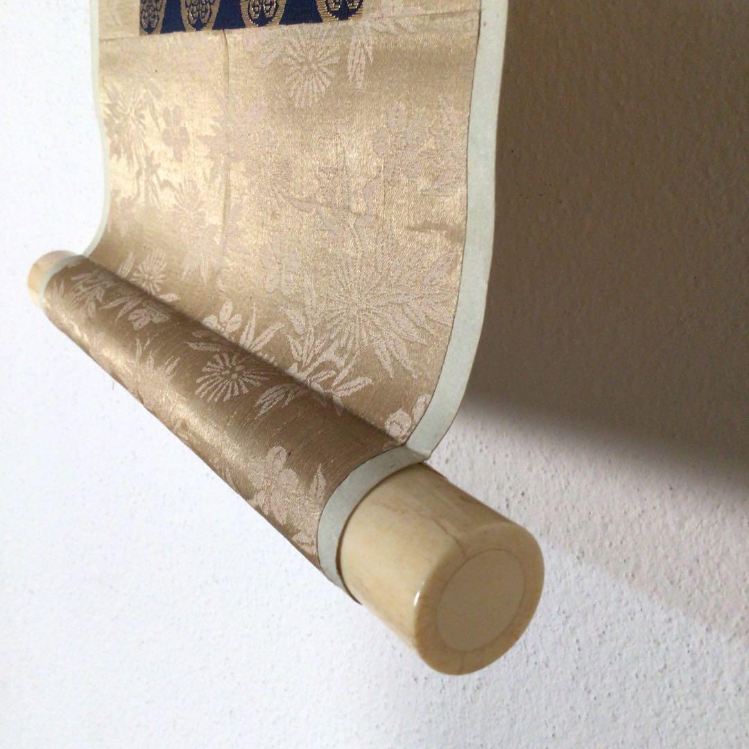 No3479 掛軸　森金石(琴石)  唐人鶴図　着色絹本　合箱　中国画　送料無料