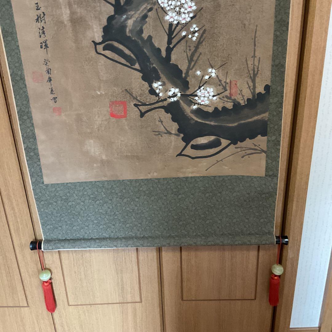 中国画 作者不詳作 絹本大幅 ダイナミックな描き込み 素晴らしい作品