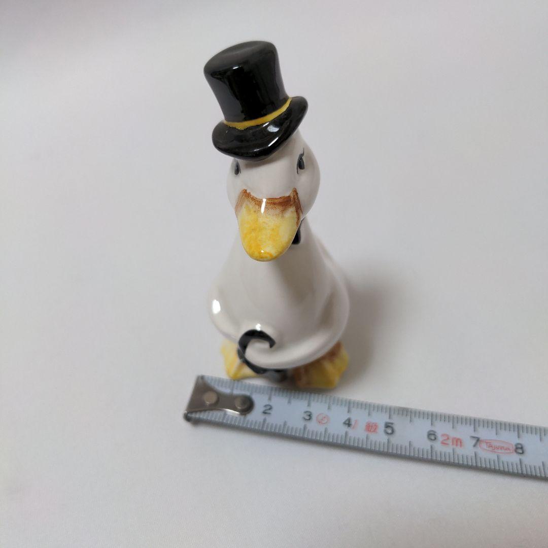 アヒルのカップル 陶器フィギュア 2個セット 昭和レトロ