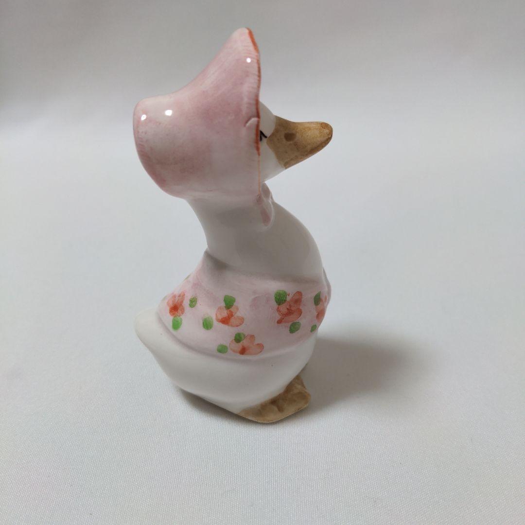 アヒルのカップル 陶器フィギュア 2個セット 昭和レトロ