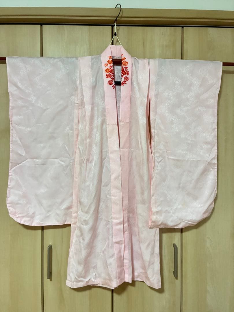 ふんわり優しい♡正絹・総絞りピンク着物セット（七五三・アンティーク）