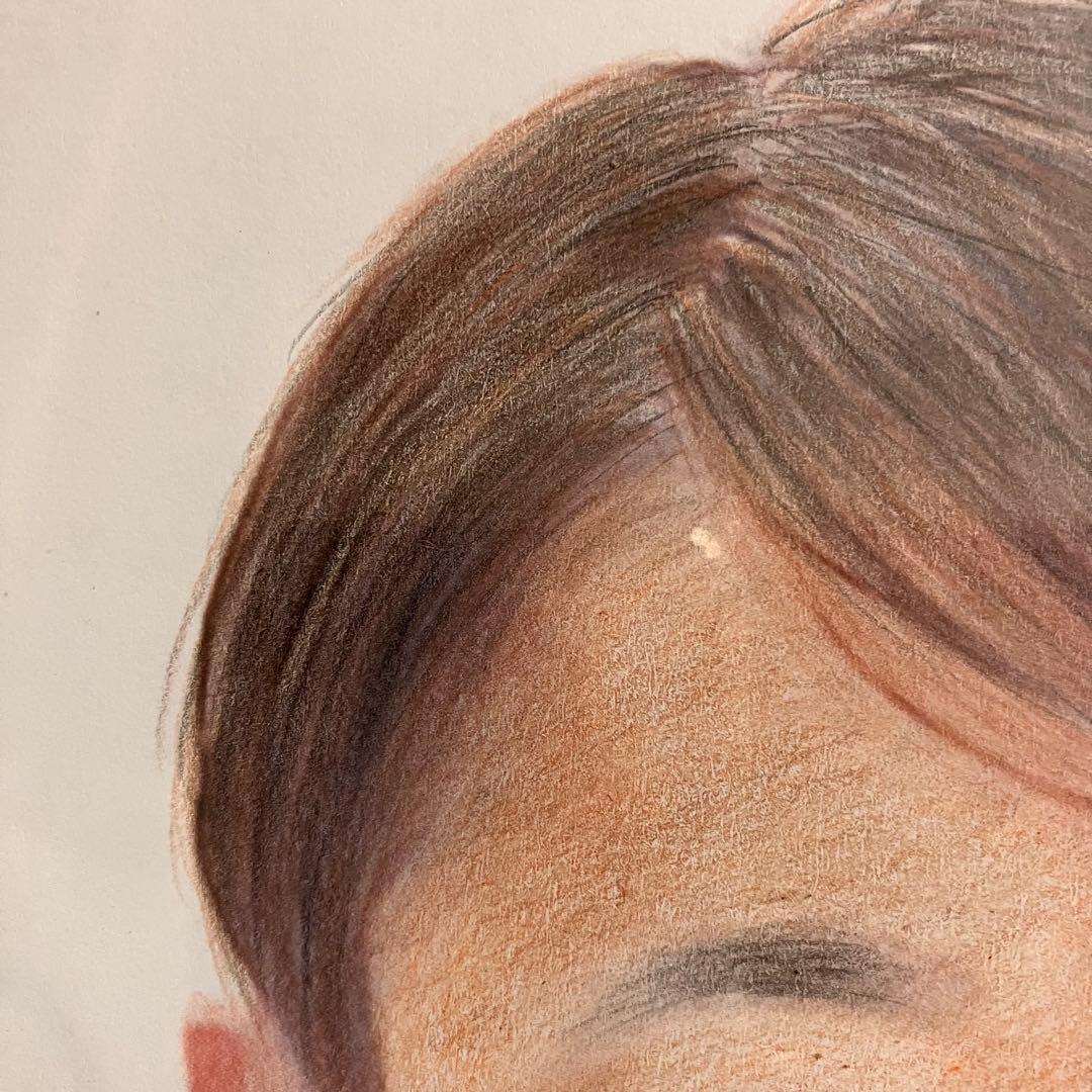 俳優画30 額装品　額縁寸法32.7cm×24.0cm　カラー着色　定款付