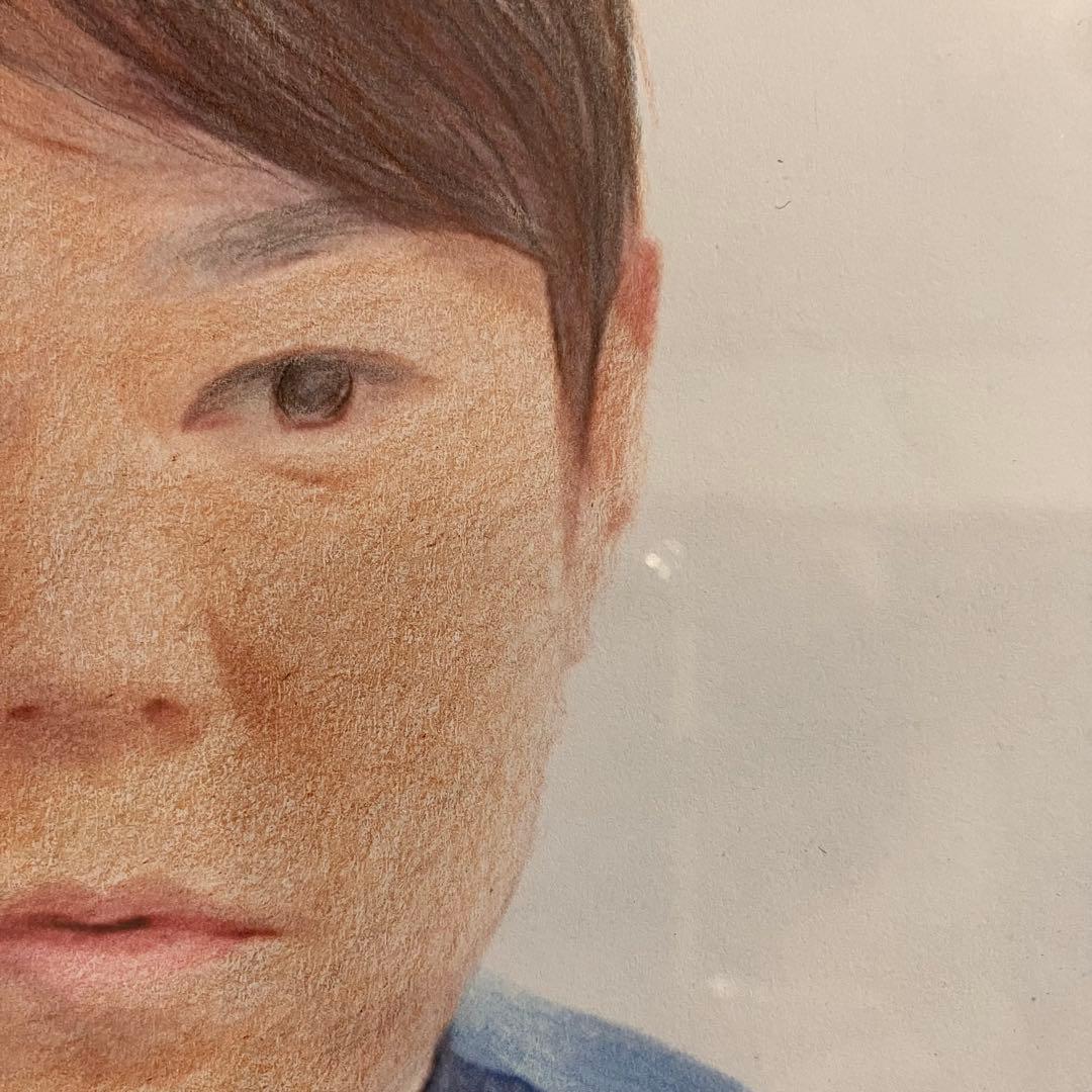 俳優画30 額装品　額縁寸法32.7cm×24.0cm　カラー着色　定款付