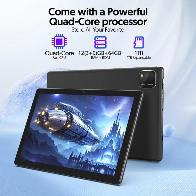 【新品未使用】 Android 15 10インチ タブレット 12GB RAM