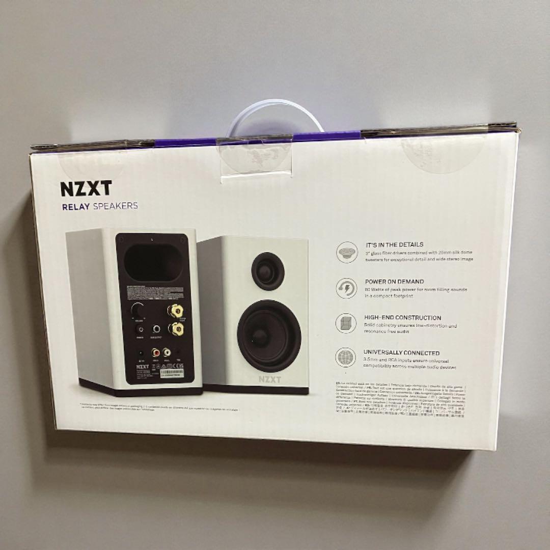 NZXT RELAY SPEAKERS ホワイトデスクトップサイズ アンプ内蔵