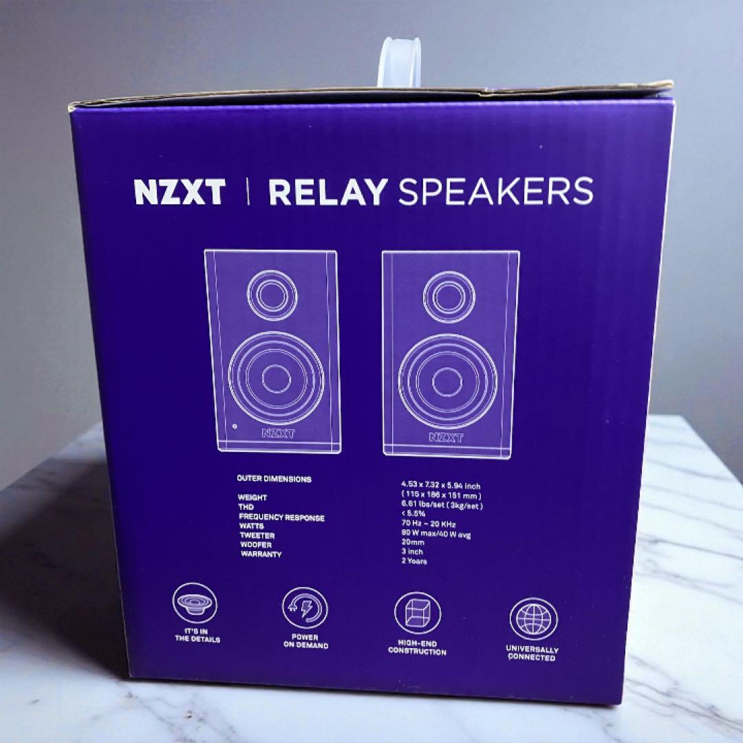 NZXT RELAY SPEAKERS ホワイトデスクトップサイズ アンプ内蔵