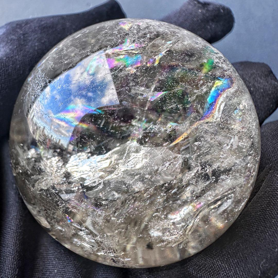 爆レア❗️ヒマラヤ水晶 丸玉 虹入り 天然石 パワーストーン☆パワー浄化A1118