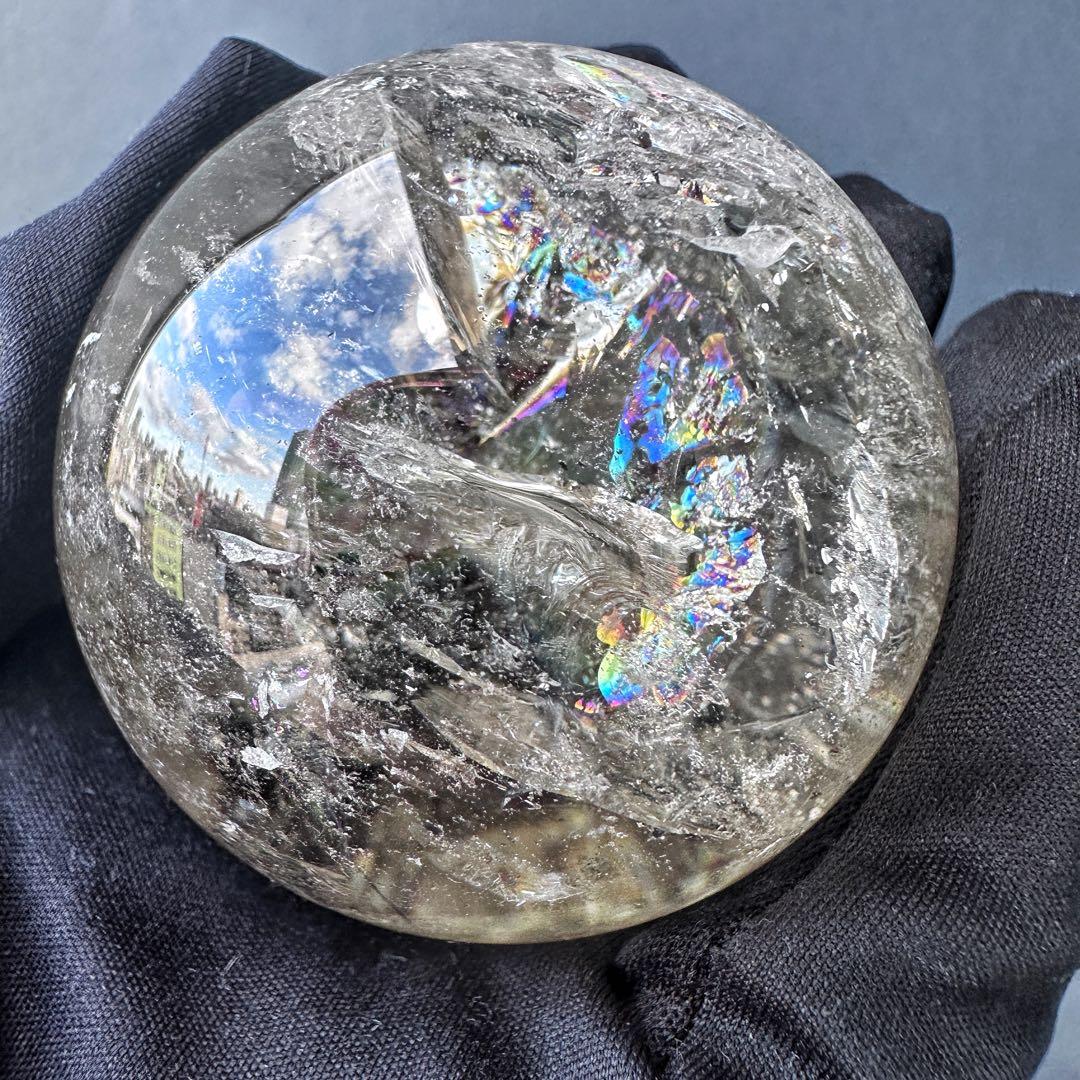 爆レア❗️ヒマラヤ水晶 丸玉 虹入り 天然石 パワーストーン☆パワー浄化A1118