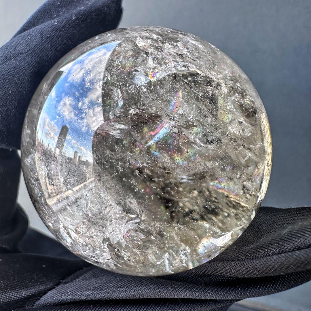 爆レア❗️ヒマラヤ水晶 丸玉 虹入り 天然石 パワーストーン☆パワー浄化A1118