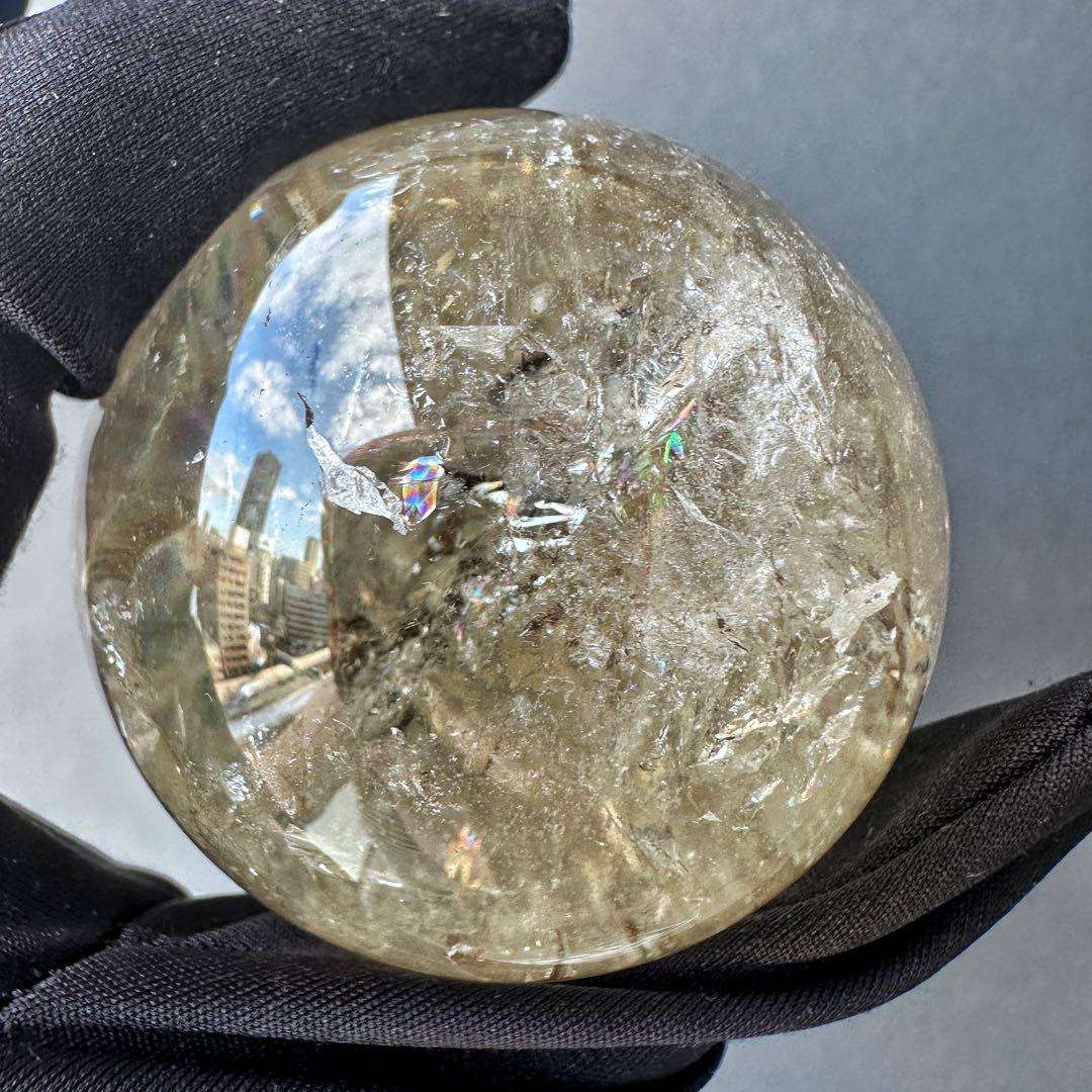 爆レア❗️ヒマラヤ水晶 丸玉 虹入り 天然石 パワーストーン☆パワー浄化A1118